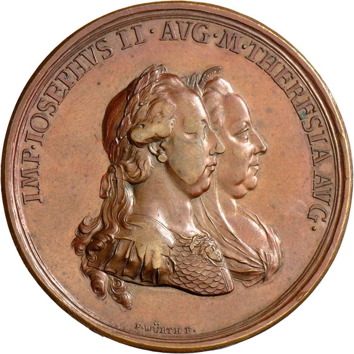 05307 Haus Habsburg: Maria Theresia 1740-1780: Bronzemedaille 1769, Stempel Von F. X. Würth, Auf Die Verbesserung Der La - Autres – Europe