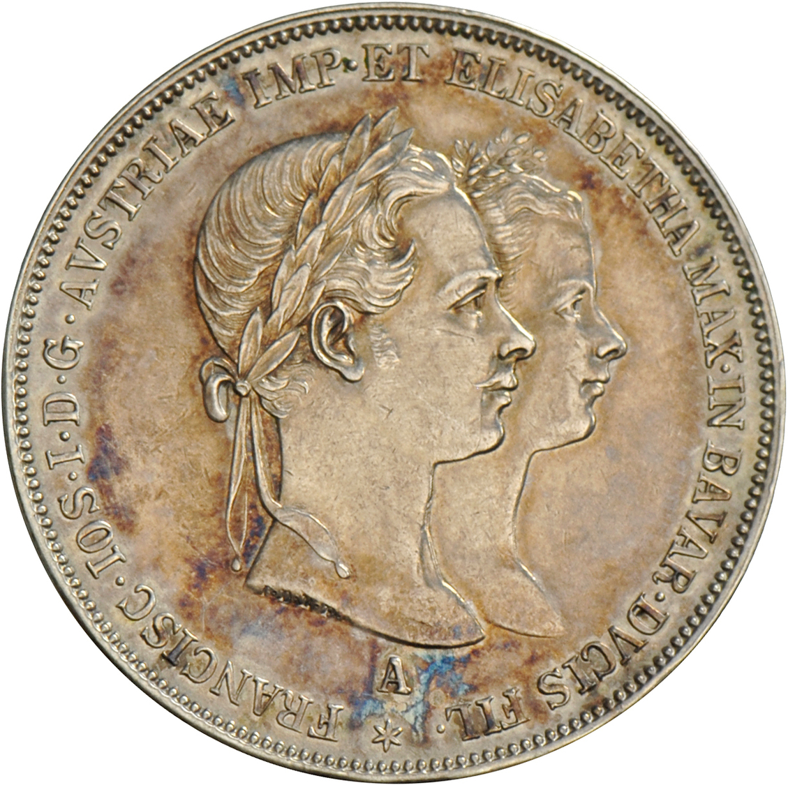 05322 Haus Habsburg: Lot 1 Und 2 Gulden 1854: Auf Die Vermählung Kaiser Franz Josef Und Sissi Am 24. April 1854 - Autres – Europe