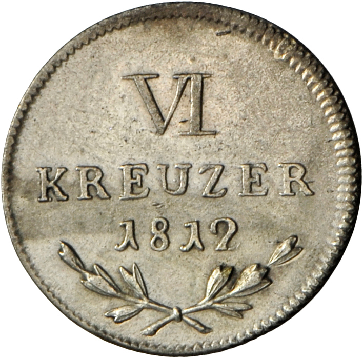 05326 Baden: Baden-Durlach, Karl Ludwig Friedrich 1811-1818: 6 Kreuzer 1812, AKS 26, Jaeger 9, Vorzüglich. - Autres & Non Classés