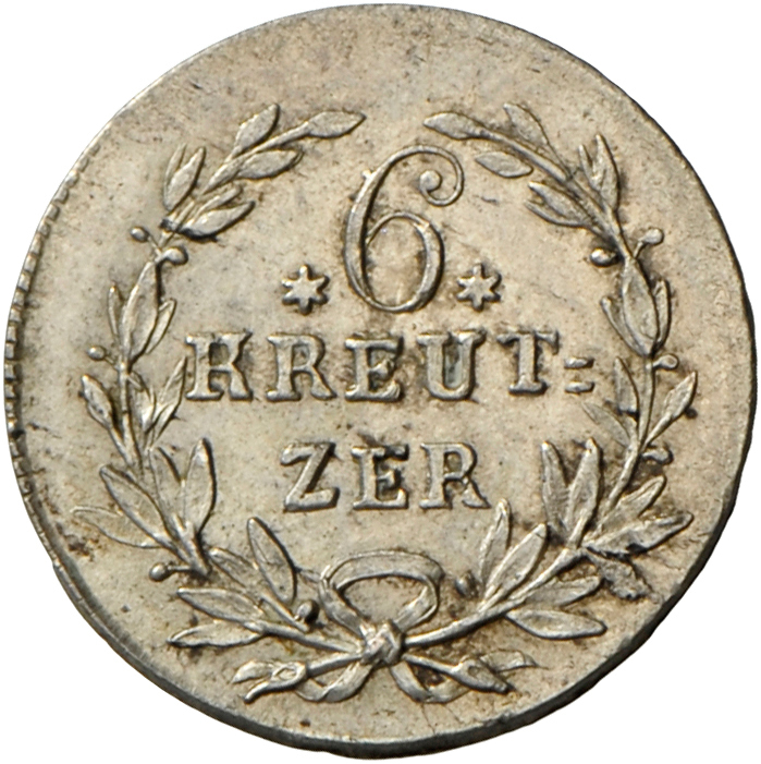 05327 Baden: Baden-Durlach, Karl Ludwig Friedrich 1811-1818: 6 Kreuzer 1816, AKS 28, Jaeger 19a, Feine Tönung, Winzige S - Autres & Non Classés