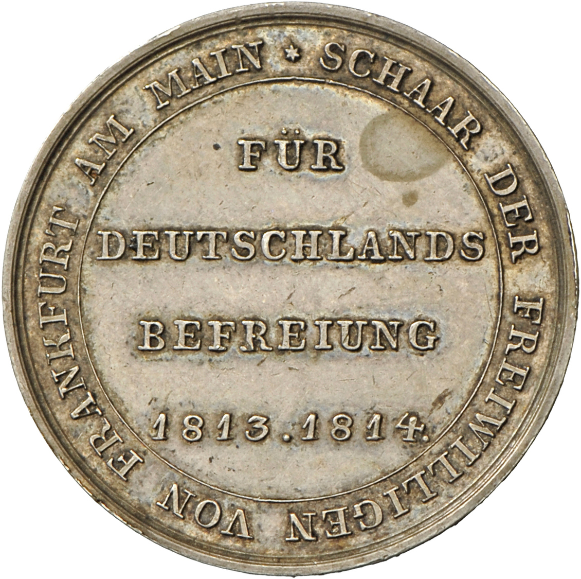 05336 Frankfurt Am Main: Frankfurt, Freie Stadt:Silbermedaille 1814, Für Die Frankfurter Freiwilligen Von 1813, Joseph/F - Autres & Non Classés