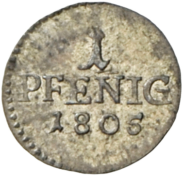 05340 Leiningen: Karl Friedrich Wilhelm 1756-1807: 1 Pfennig 1805, AKS 6, Sehr Schön+. - Pièces De Monnaie D'or