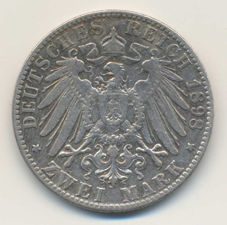 05361 Baden: Friedrich I. 1852-1907: 2 Mark 1898 G, Jaeger 28, Fast Sehr Schön. - Taler Et Doppeltaler