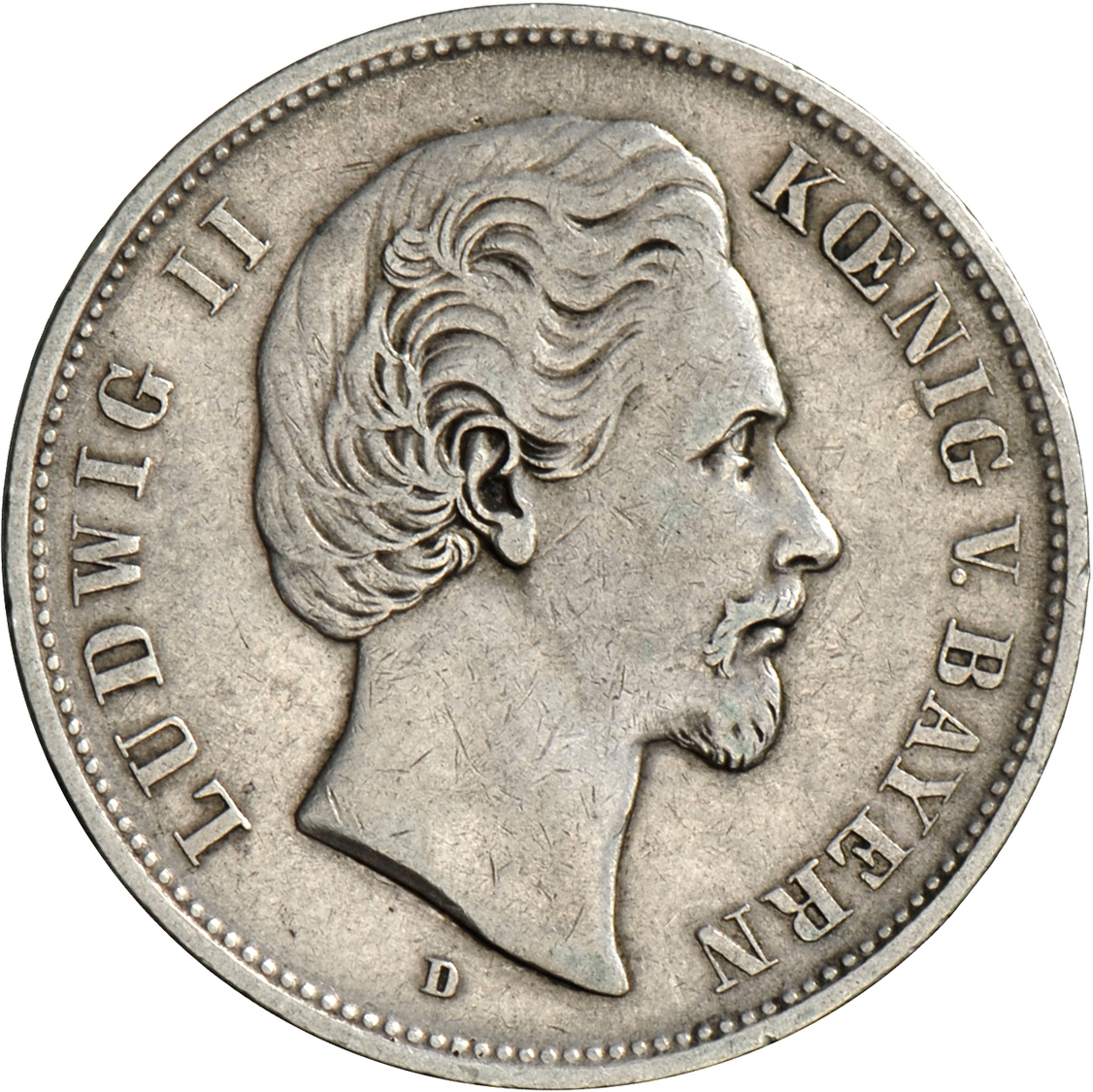 05363 Bayern: Ludwig II. 1864-1886: 5 Mark 1876, Jaeger 42, Sehr Schön. - Taler Et Doppeltaler