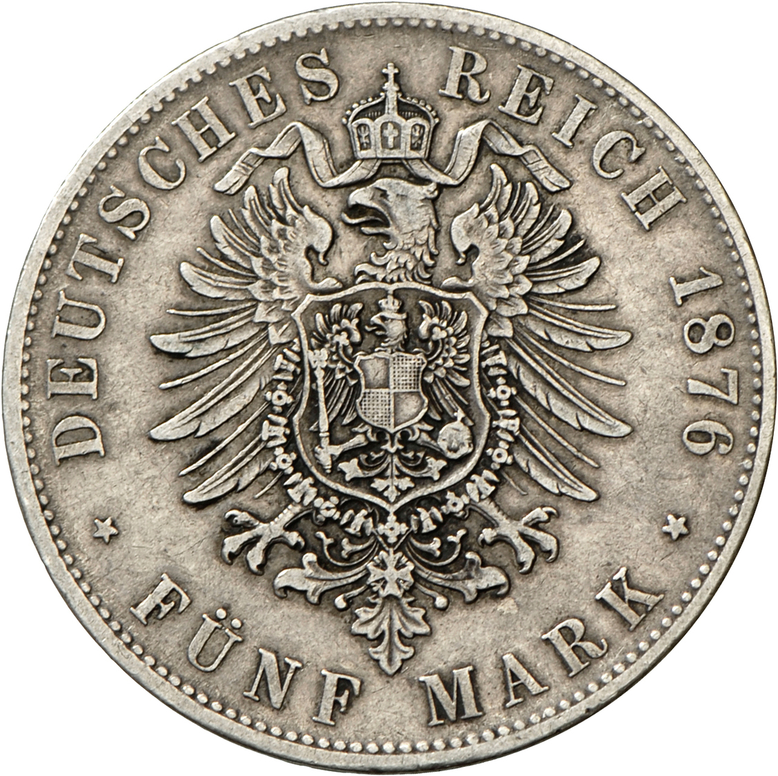 05363 Bayern: Ludwig II. 1864-1886: 5 Mark 1876, Jaeger 42, Sehr Schön. - Taler Et Doppeltaler