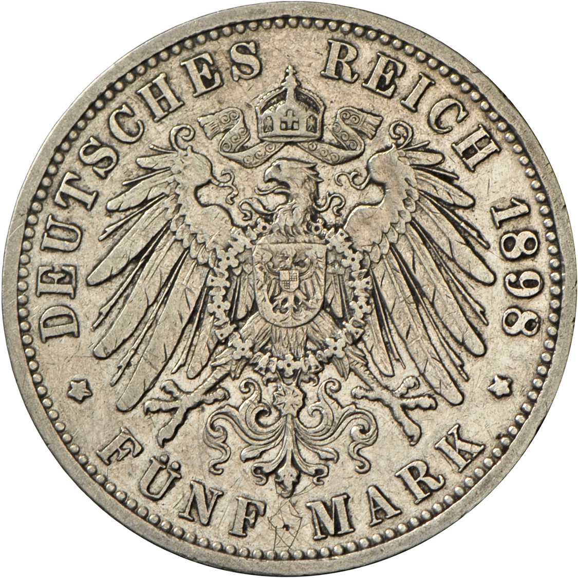 05367 Hessen: Ernst Ludwig (1892-1918): 5 Mark 1898, Jaeger 73, Schön - Sehr Schön. - Taler Et Doppeltaler