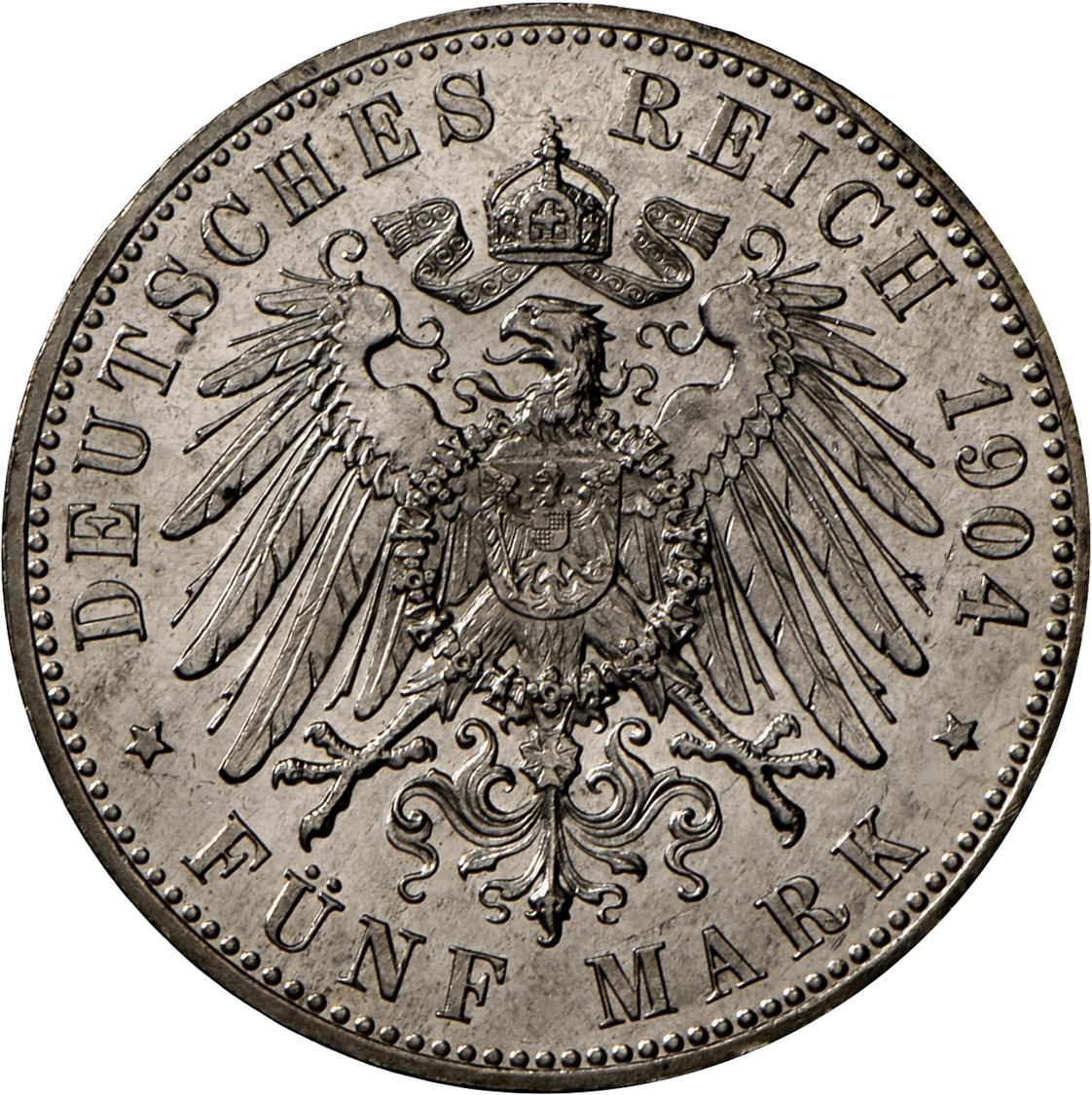05368 Mecklenburg-Schwerin: Friedrich Franz IV. 1901-1918:, 5 Mark 1904 A, Jaeger 87, Feine Kratzer, Vorzüglich-Stempelg - Taler Et Doppeltaler