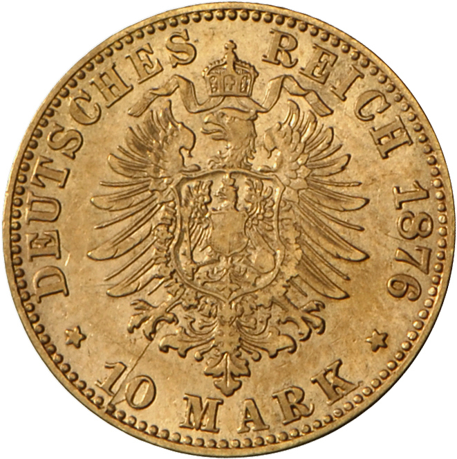 05376 Preußen: Preußen, Wilhelm I. (1861-1888): 10 Mark 1876 C, Jaeger 245, Sehr Seltener Jahrgang! Auflage Nur 27.418 S - Taler Et Doppeltaler