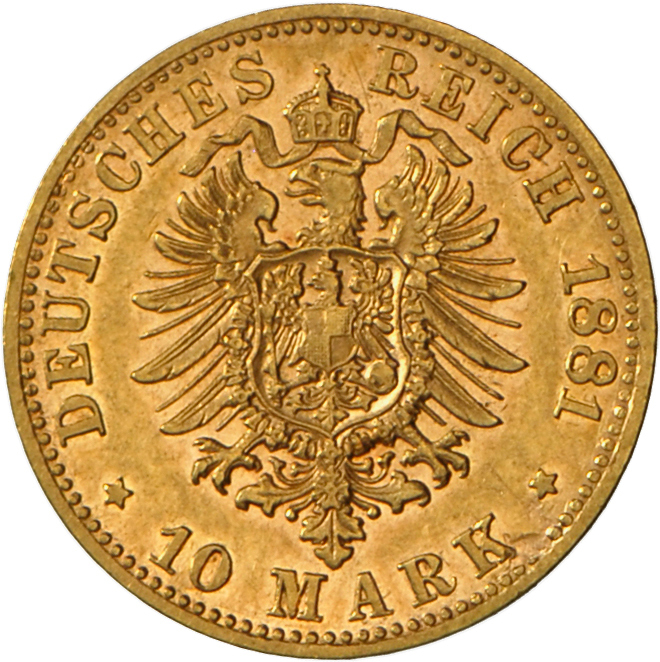 05385 Bayern: Ludwig II. (1864-1886): 10 Mark 1881 D, J 196, Geringe Auflage, Sehr Schön. - Pièces De Monnaie D'or