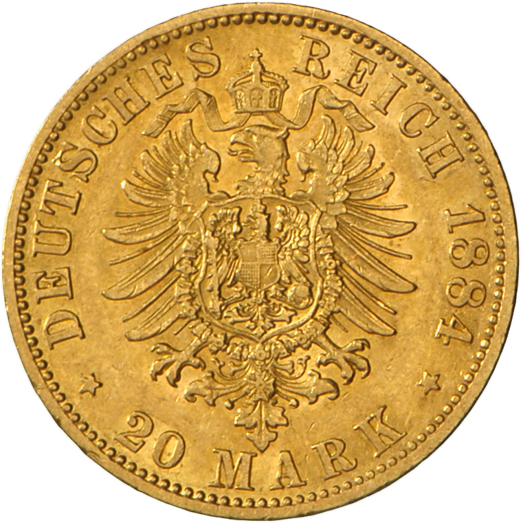 05390 Preußen: Wilhelm I. 1861-1888: 20 Mark 1884 A, J 246, Kratzer,  Schön. - Pièces De Monnaie D'or