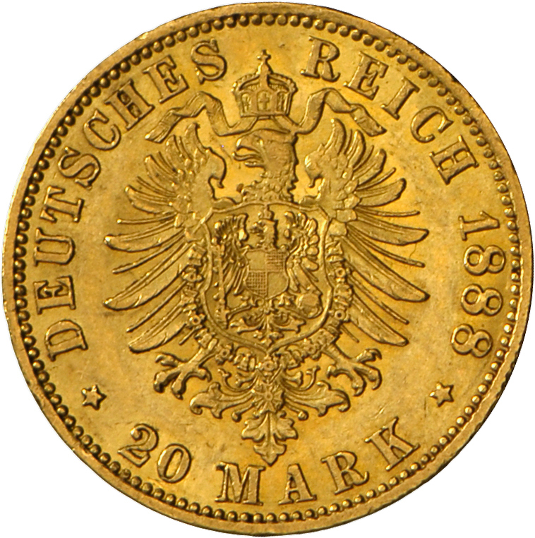 05391 Preußen: Friedrich III. (1888), 20 Mark 1888 A, Jaeger 248, Kleine Kratzer, Sehr Schön. - Pièces De Monnaie D'or