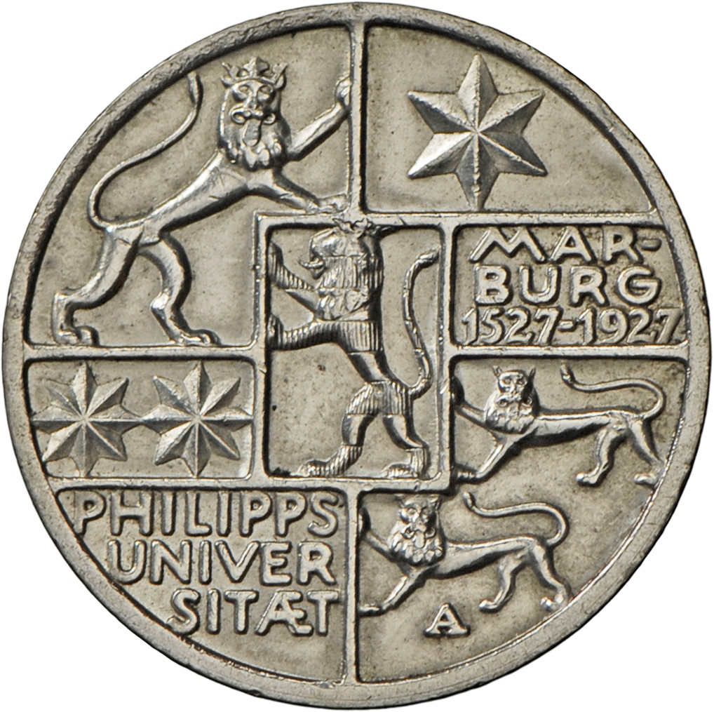 05399 Weimarer Republik: 3 Reichsmark 1927 A, Universität Marburg, Jaeger 330, Sehr Schön. - Altri & Non Classificati