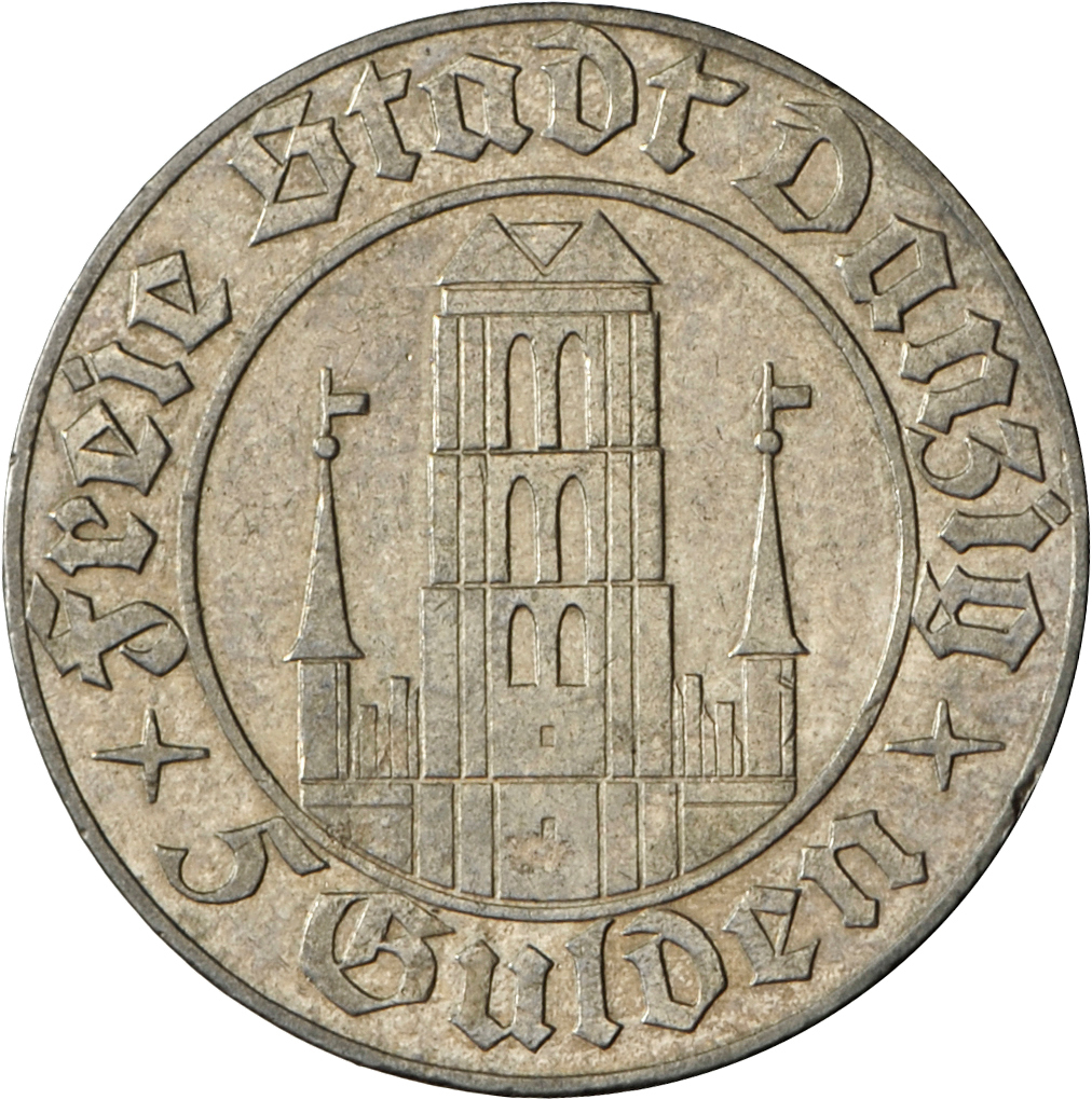 05428 Kolonien Und Nebengebiete: Danzig, Freie Stadt (1920-1939), 5 Gulden 1932, Marienkirche, Jaeger D17, Gutes Sehr Sc - Autres & Non Classés