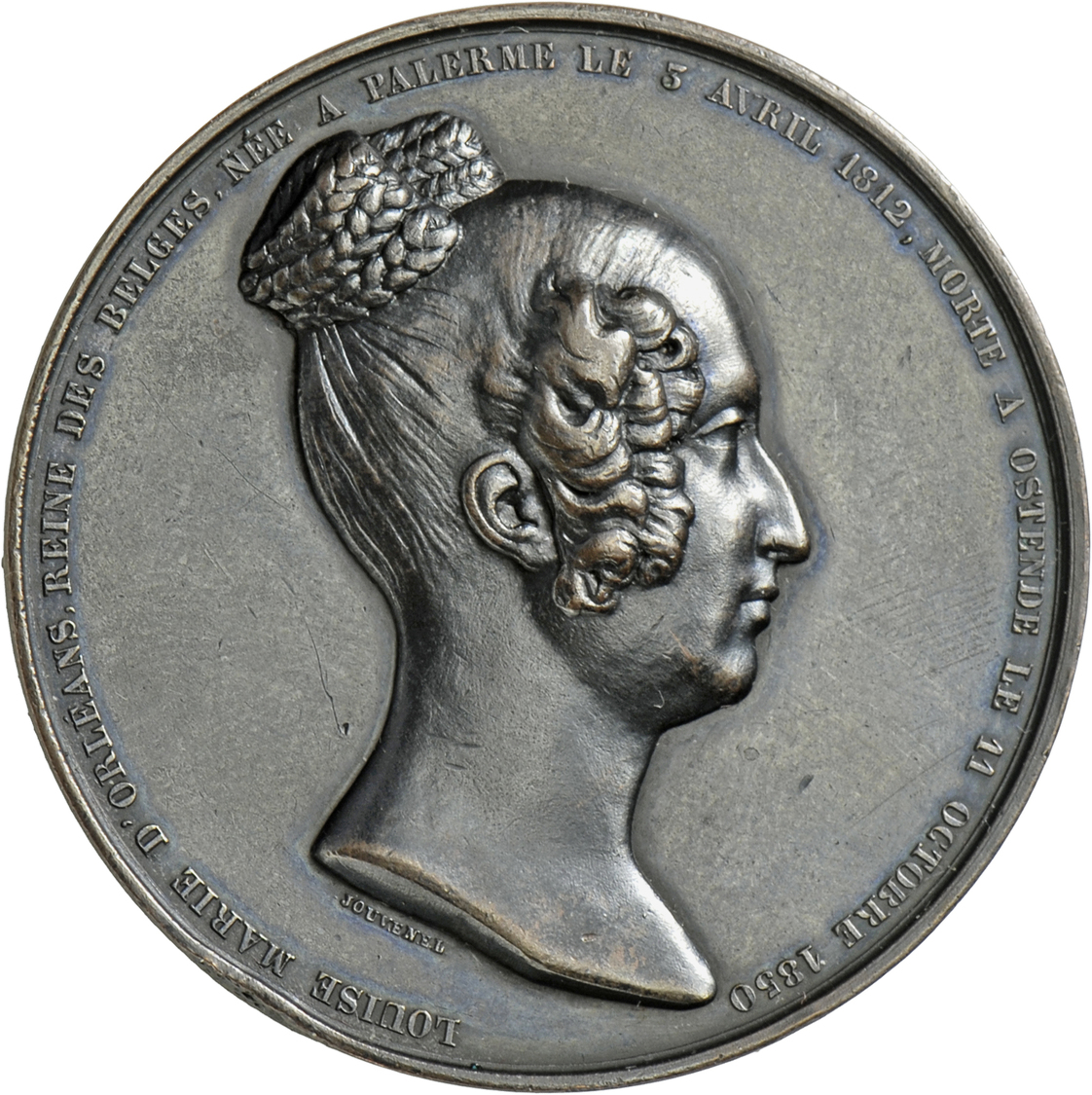 05440 Medaillen Alle Welt: Belgien: Bronzemedaille 1850, Von Jouvenel, Auf Den Tod Der Königin Louise Marie D´Orléans, 5 - Non Classés