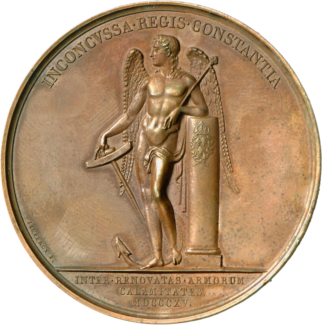 05448 Medaillen Alle Welt: Frankreich, Ludwig XVII. 1814, 1815-1824: Bronzemedaille 1815, Stempel Von Andrieu/Jeuffroy, - Non Classés