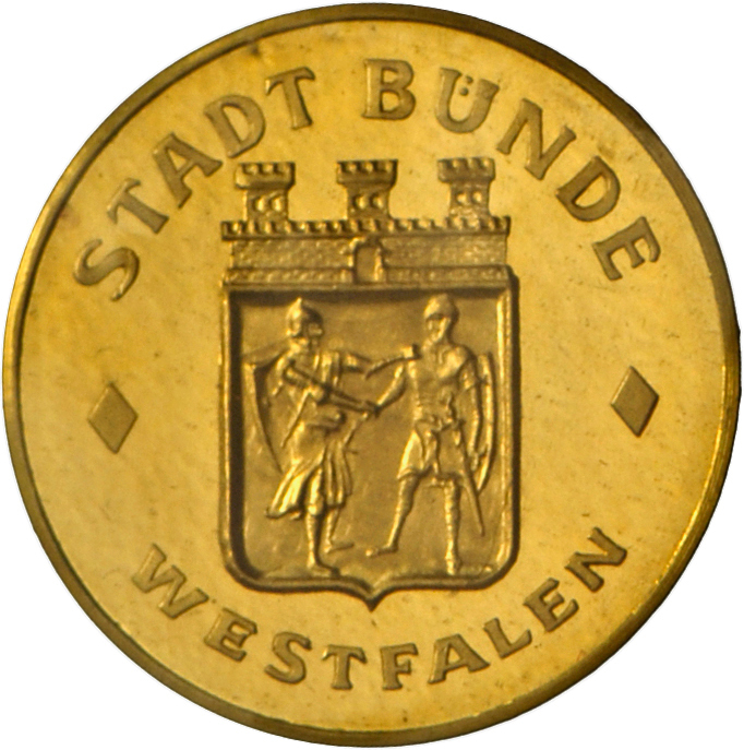 05471 Medaillen Alle Welt: Lot 4 Goldmedaillen; Stadt Bünde-Westfalen (3x); Gold 986, Je 4 G Und 1 Dukat 1960, Gold 980, - Non Classés