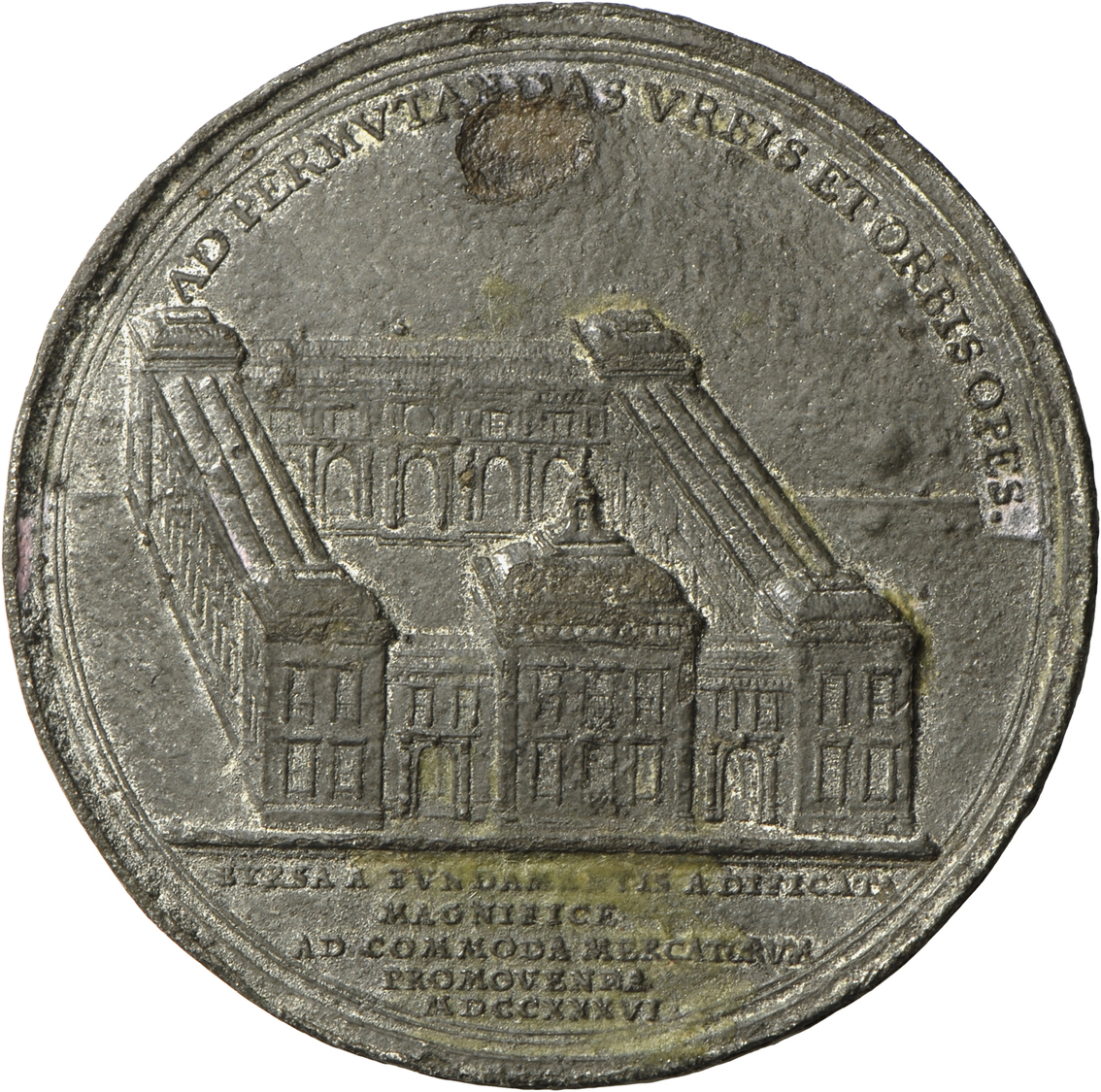 05472 Medaillen Alle Welt: Niederlande, Rotterdam: Zinnmedaille 1736, Stempel Von M. Holtzhey, Auf Die Eröffnung Der Neu - Non Classés