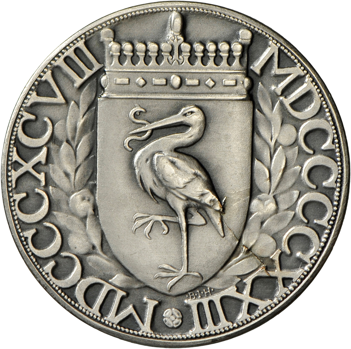 05473 Medaillen Alle Welt: Niederlande, Wilhelmina I. 1890-1948: Bronzemedaille 1923, Versilbert, Signiert J. Dupuis/B.I - Unclassified
