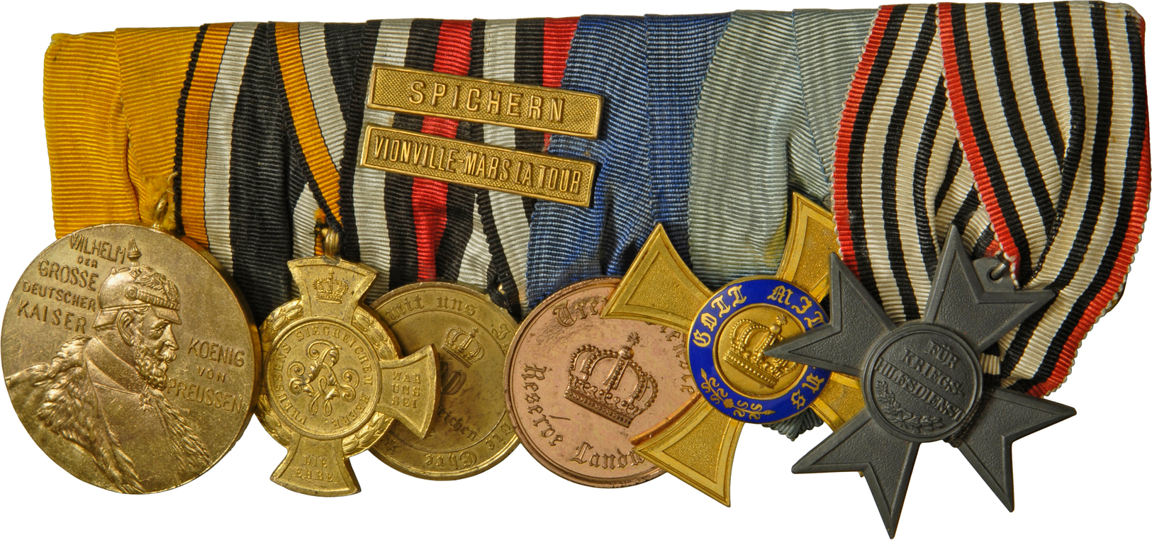 05490 Medaillen Deutschland: Preußen, Wilhelm II. 1888-1918: 8 Tlg. Ordensspange Mit Medaille Centenarfeier Wilhelm I, E - Autres & Non Classés
