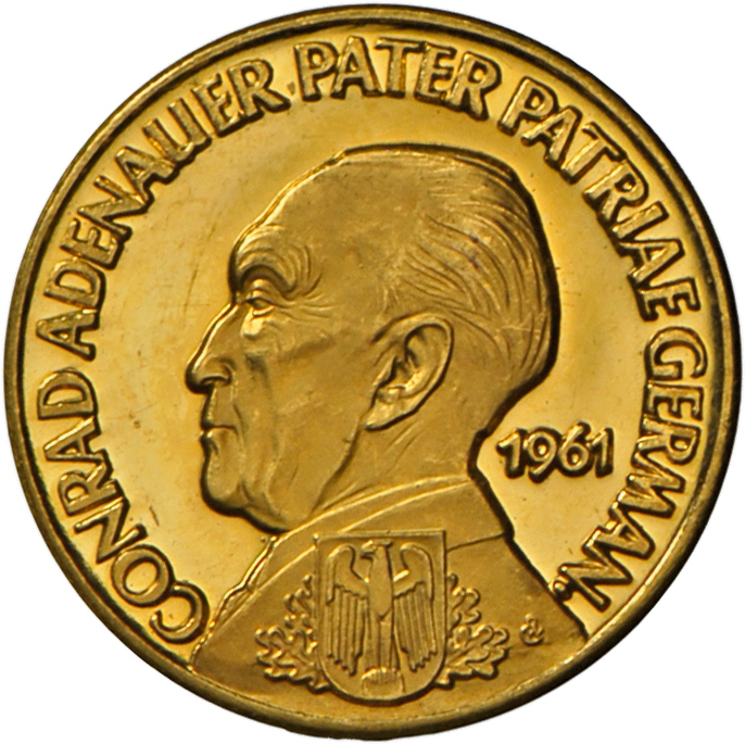 05499 Medaillen Deutschland - Personen: Köln: Dukat 1961 Aureus Magnus, Stempel Von Werner Grau, Auf Den Bundeskanzler U - Autres & Non Classés