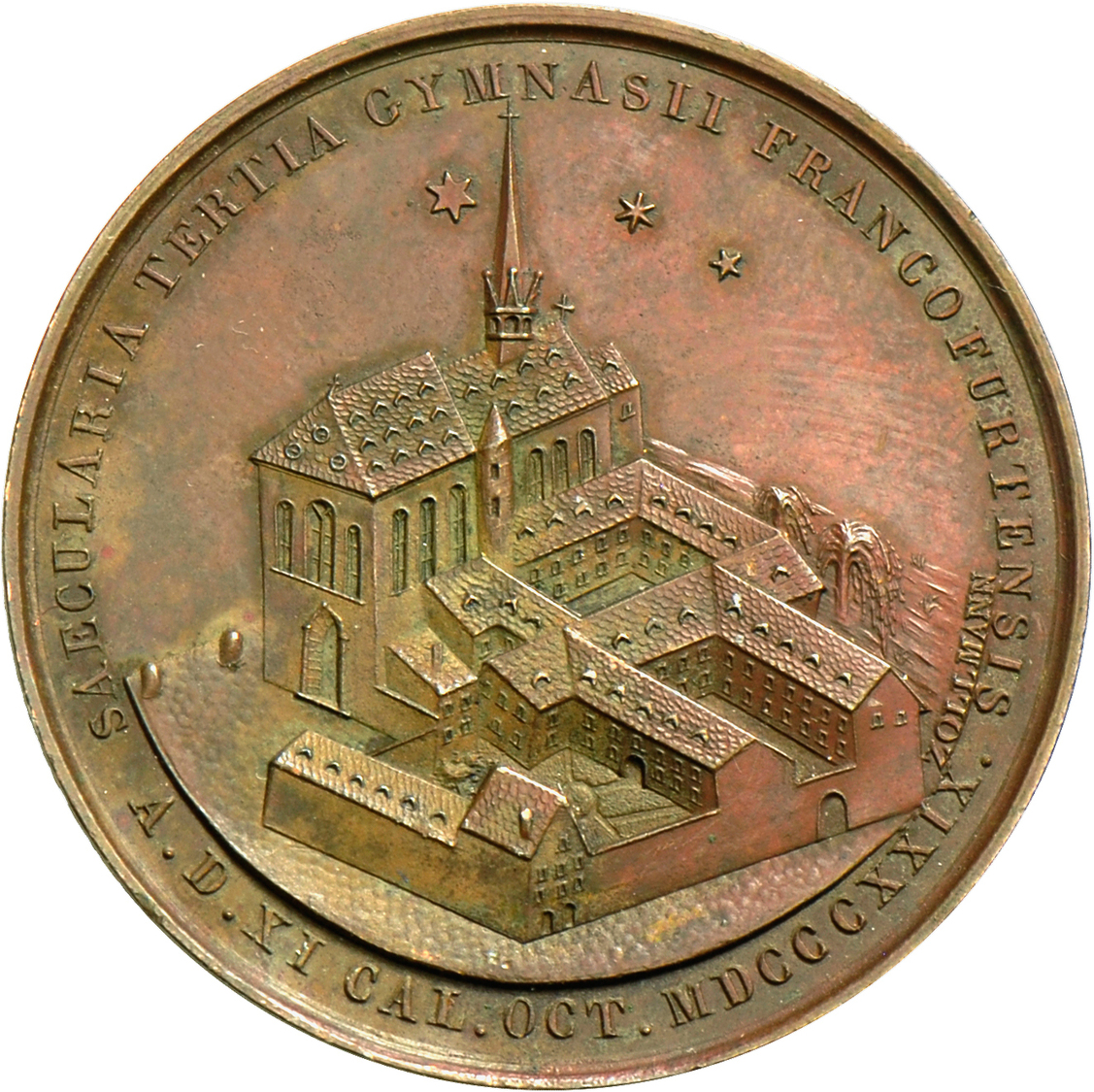05502 Medaillen Deutschland - Geographisch: Frankfurt Am Main: Bronzemedaille 1829, Stempel Von Johann Philipp Zollmann, - Autres & Non Classés