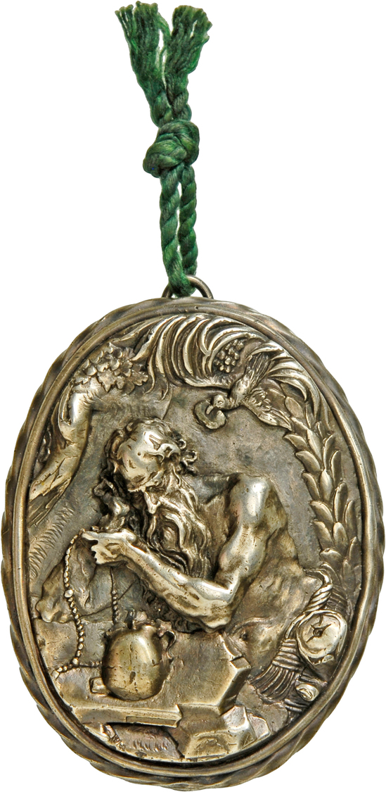 05524 Medaillen - Religion: Silbergussmedaille O. J. &bdquo;Hl. Hieronymus&ldquo;; 74 X 58,5 Mm¸131,4 G; Hohes Relief; S - Non Classés