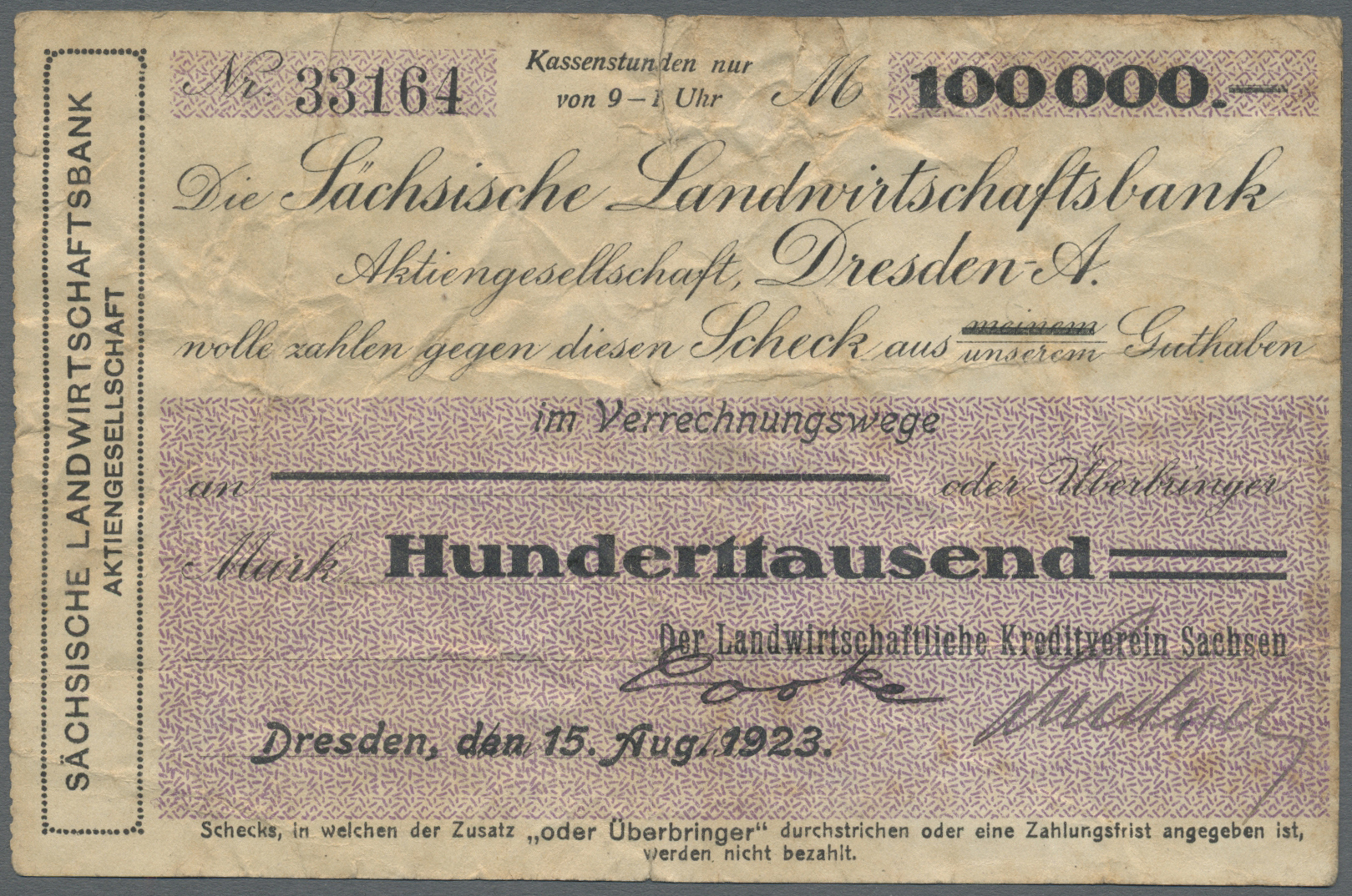 05790 Weimarer Republik: Staatliche Porzellan-Manufaktur Meissen: Lot 2 Stück; Gutschein über 2 Millionen Mark, 15.08.19 - Autres & Non Classés