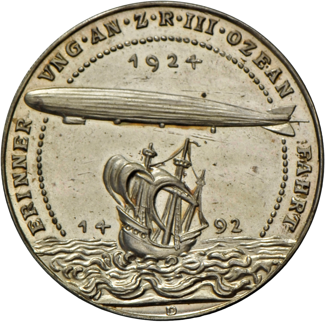 05805 Medaillen: Zeppelin: Lot 3 Medaillen; Graf Ferd. V. Zeppelin 1908, Dr. Hugo Eckener 1924, Ozeanfahrt 1924 (Silber) - Non Classificati