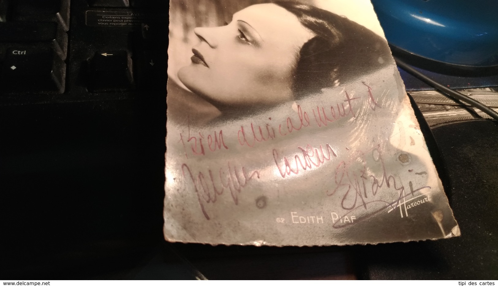 Autographe - Edith Piaf, Photo Studio Harcourt - Autres & Non Classés