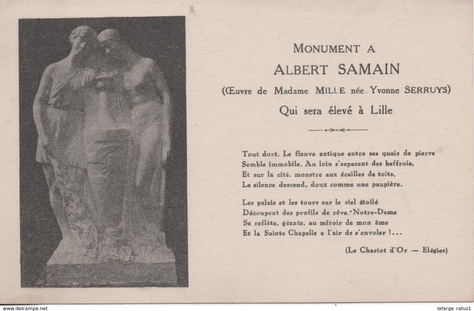 MONUMENT A  ALBERT SAMAIN - Lille