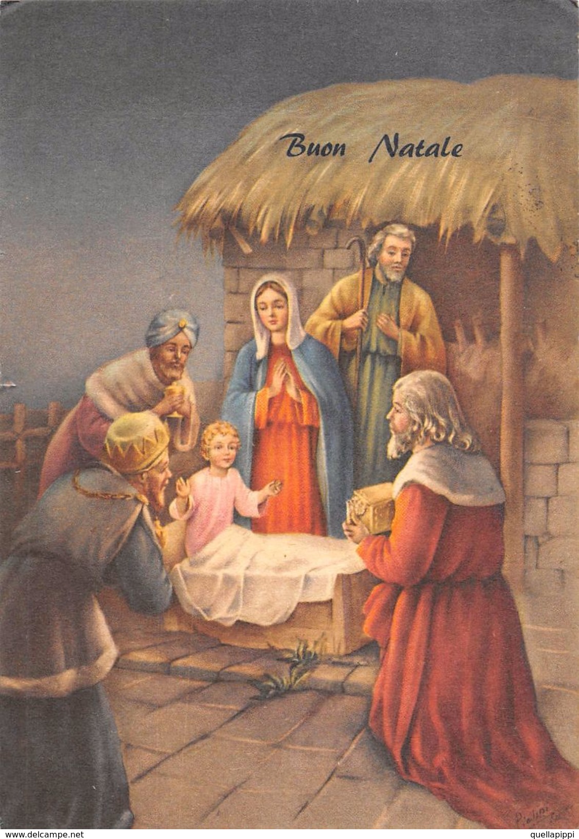 D6486 "BUON NATALE - EPIFANIA - RE MAGI - CAPANNA - GESU' BAMBINO"    CART  SPED 1966 - Altri & Non Classificati