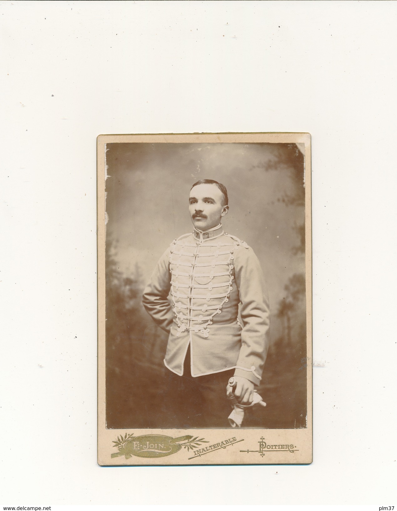 Photo Cabinet - Militaire 7 Sur Col - E. Join, POITIERS - Anciennes (Av. 1900)