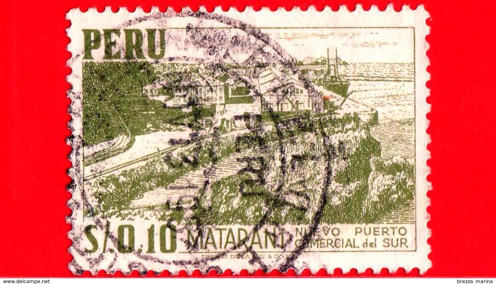 PERU - Usato - 1953 - Matarani - Nuovo Porto Commerciale - 0.10 - Peru