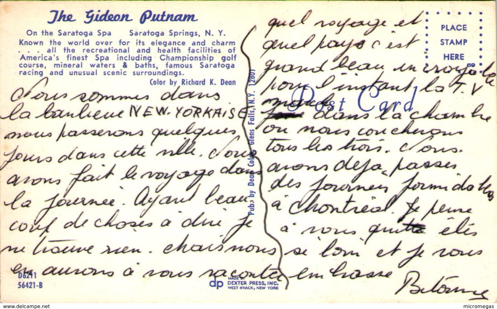 The Gideon Putnam, On The Saratoga Spa, Saratoga Springs, N.Y. - Saratoga Springs