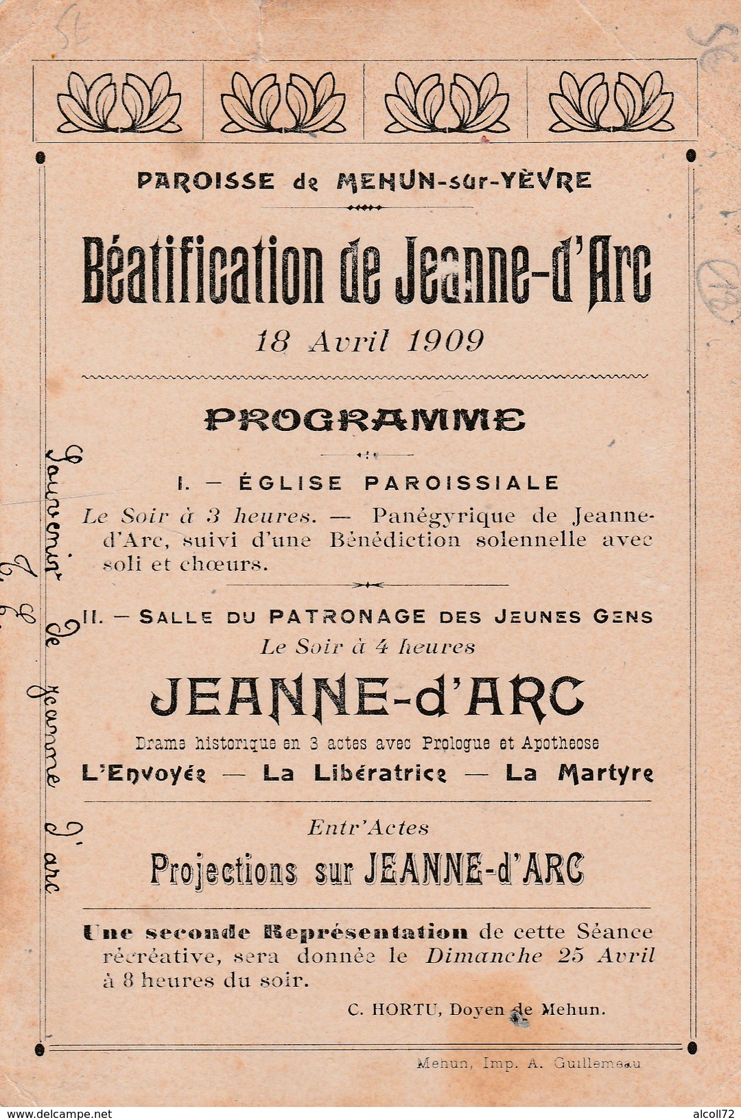 Chromo 16x10.5cm.Mehin Sur Yevre-Béatification De Jeanne D'Arc- - Autres & Non Classés