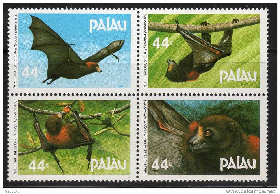 PALAU - 1987 - N°154/7 ** Chauve-souris - Palau