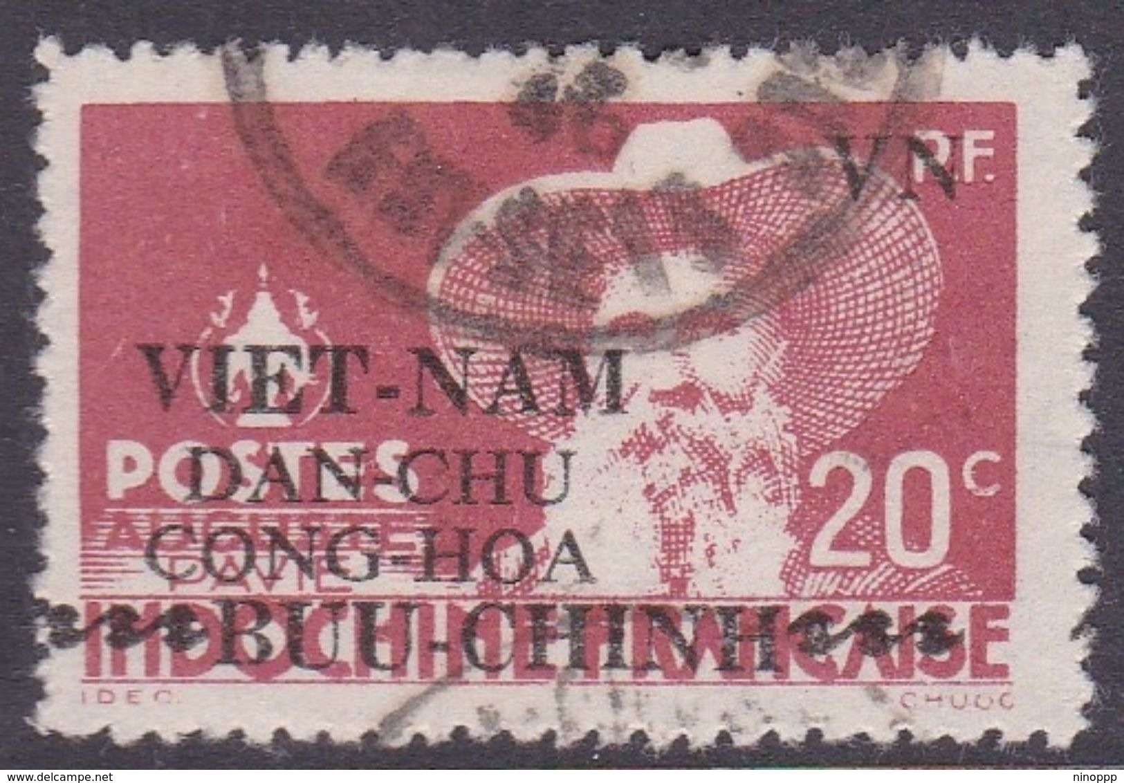 North Vietnam 1L 13 1946 Auguste Pavie 20c Red Used - Vietnam