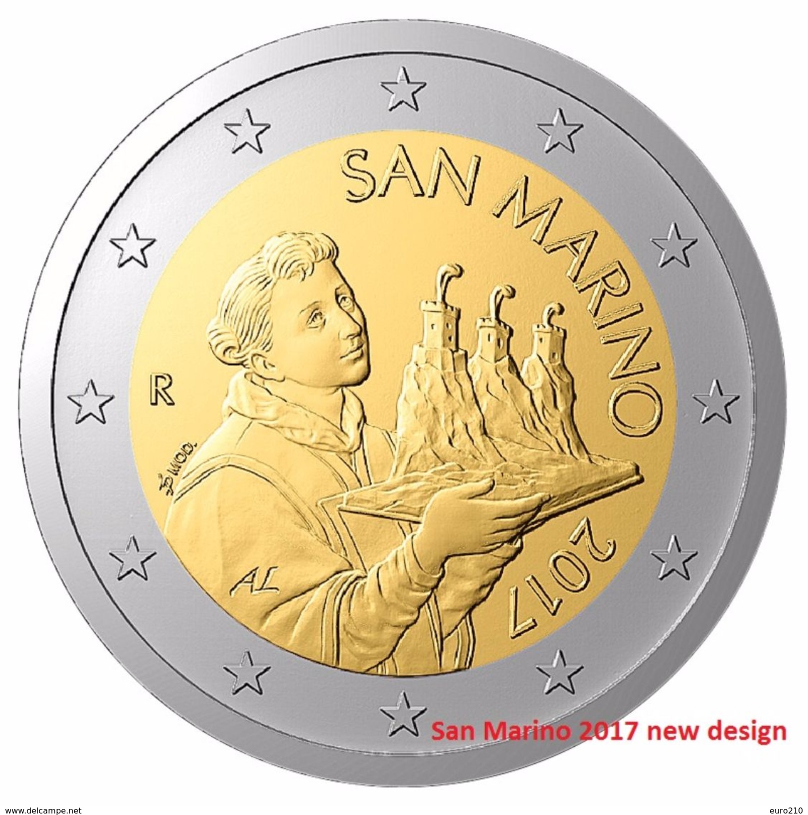 SAINT MARIN - 2 Euro 2017 - Design Nazionale - St. Marin - Disponibles!!! - San Marino