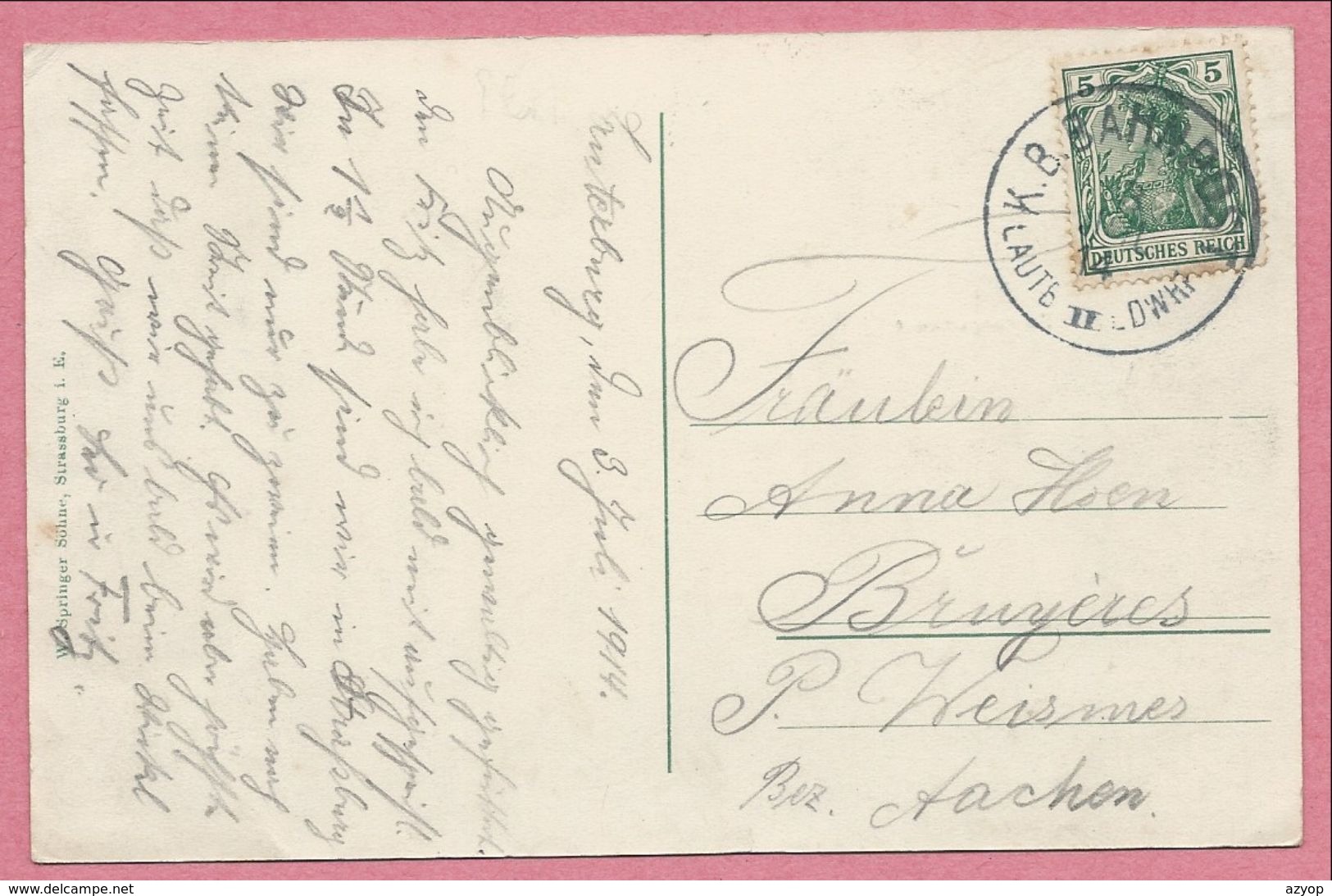 67 - LAUTERBURG - LAUTERBOURG - Neues Viertel - Alte Festungsmauer - Cachet K.B. BAHNPOST - Lauterbourg