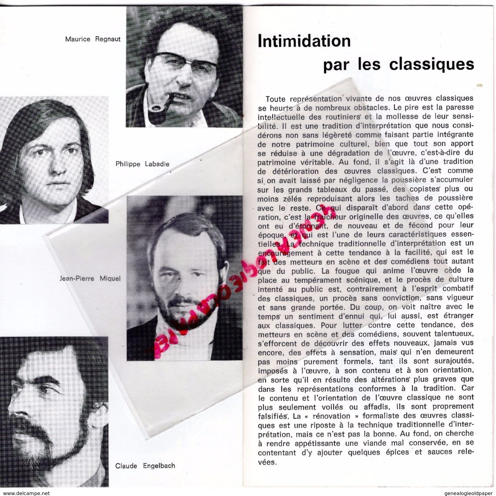 75- PARIS- PROGRAMME THEATRE ODEON -PIERRE DUX-72/73-ANTIGONE-BERTOLT BRECHT-SOPHOCLE-J.P. MIQUEL-CHAUMETTE-SILBERG - Programma's
