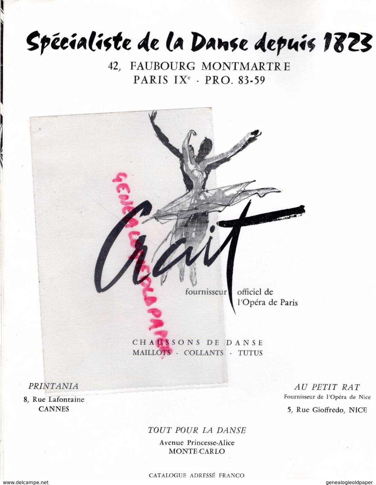 75- PARIS- PROGRAMME SALLE PLEYEL-11-1-1962- CYCLE CHOREGRAPHIQUE-ROSTISLAV HOFFMAN-MILORAD MISKOVITCH-DEBUSSY-LIDOVA