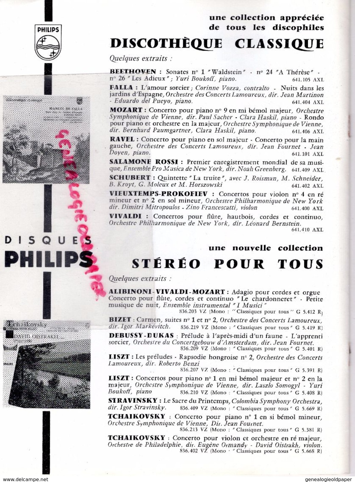 75- PARIS- PROGRAMME SALLE PLEYEL-11-1-1962- CYCLE CHOREGRAPHIQUE-ROSTISLAV HOFFMAN-MILORAD MISKOVITCH-DEBUSSY-LIDOVA