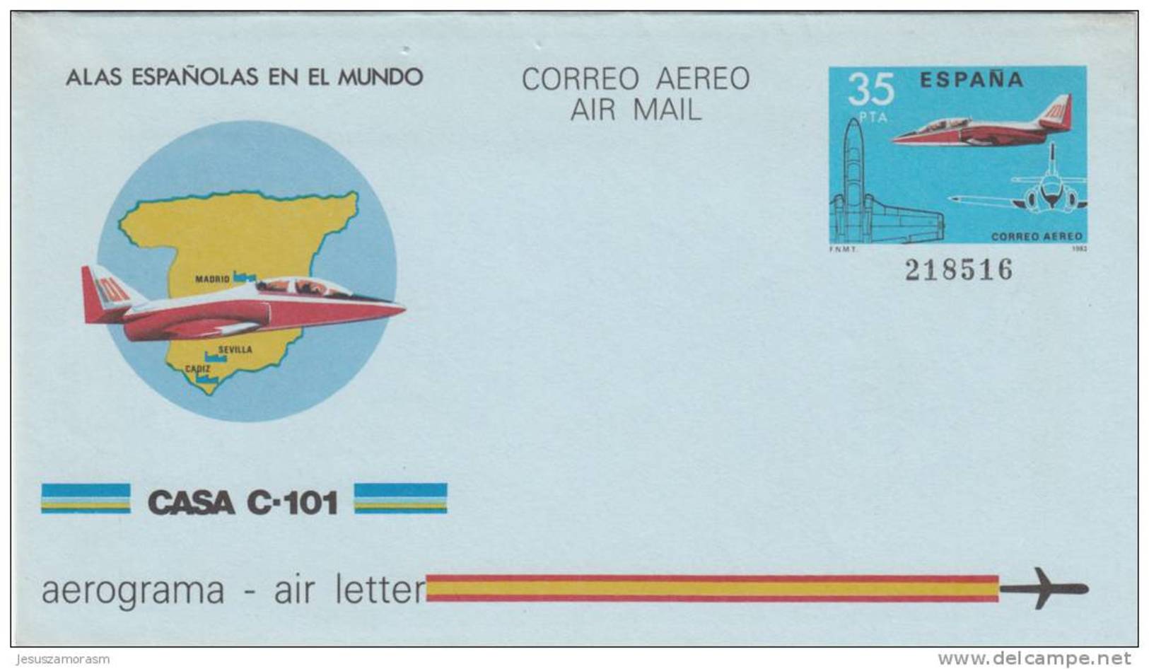 España Aerograma Nº 206 - 1931-....