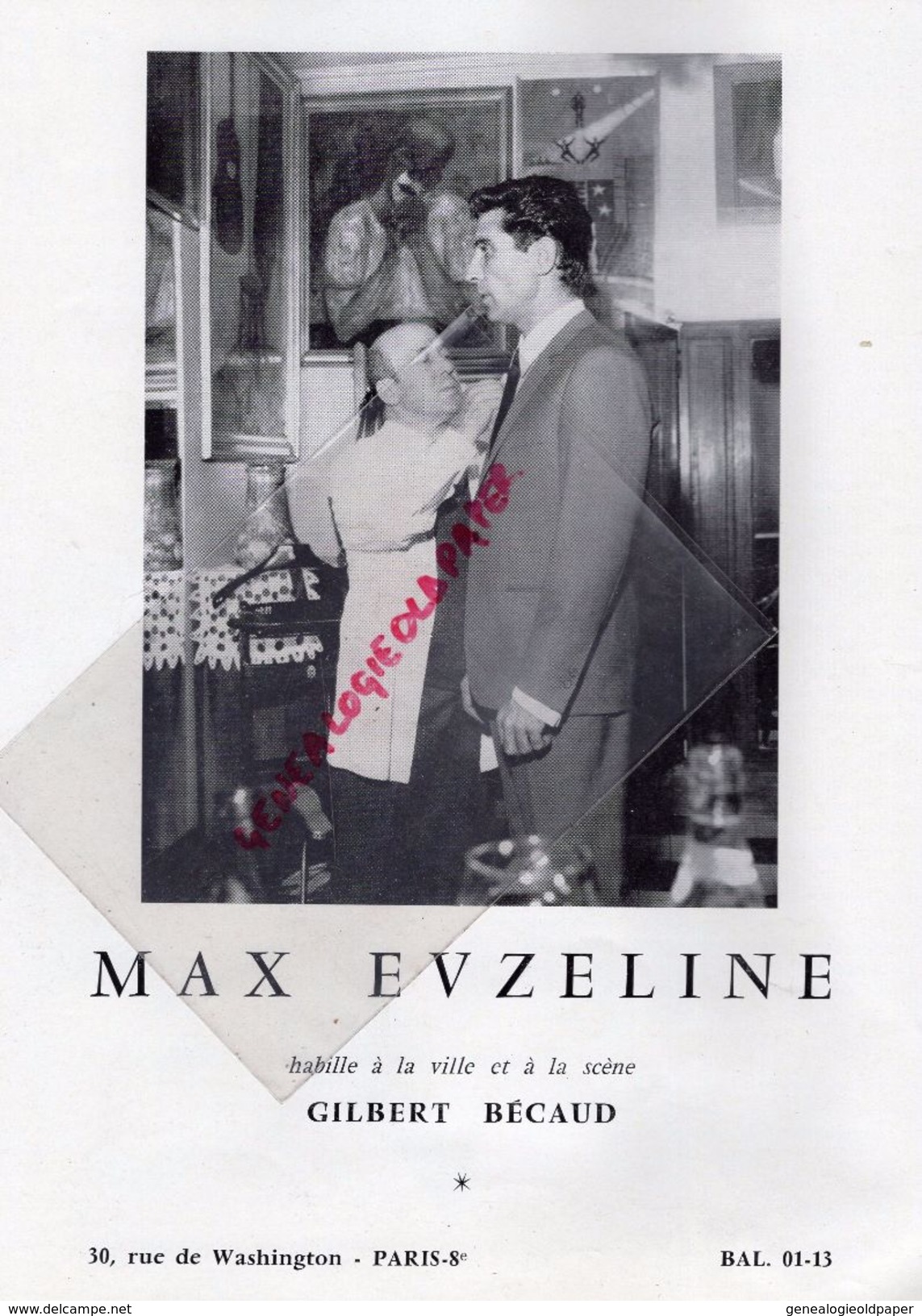 75- PARIS- PROGRAMME OLYMPIA- BRUNO COQUATRIX-2-2-1966- GILBERT BECAUD-MAX EVZELINE-PIERRE DORIS-LENINGRAD-SYLVIE BREAL-