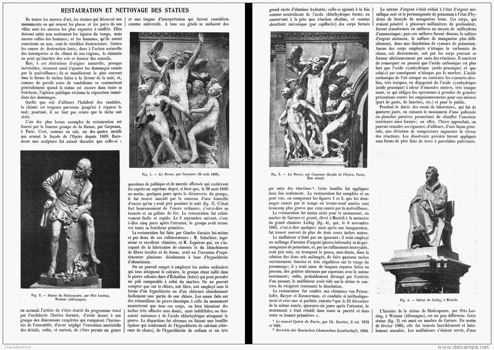 RESTAURATION Et NETTOYAGE Des STATUES   1908 - Autres & Non Classés