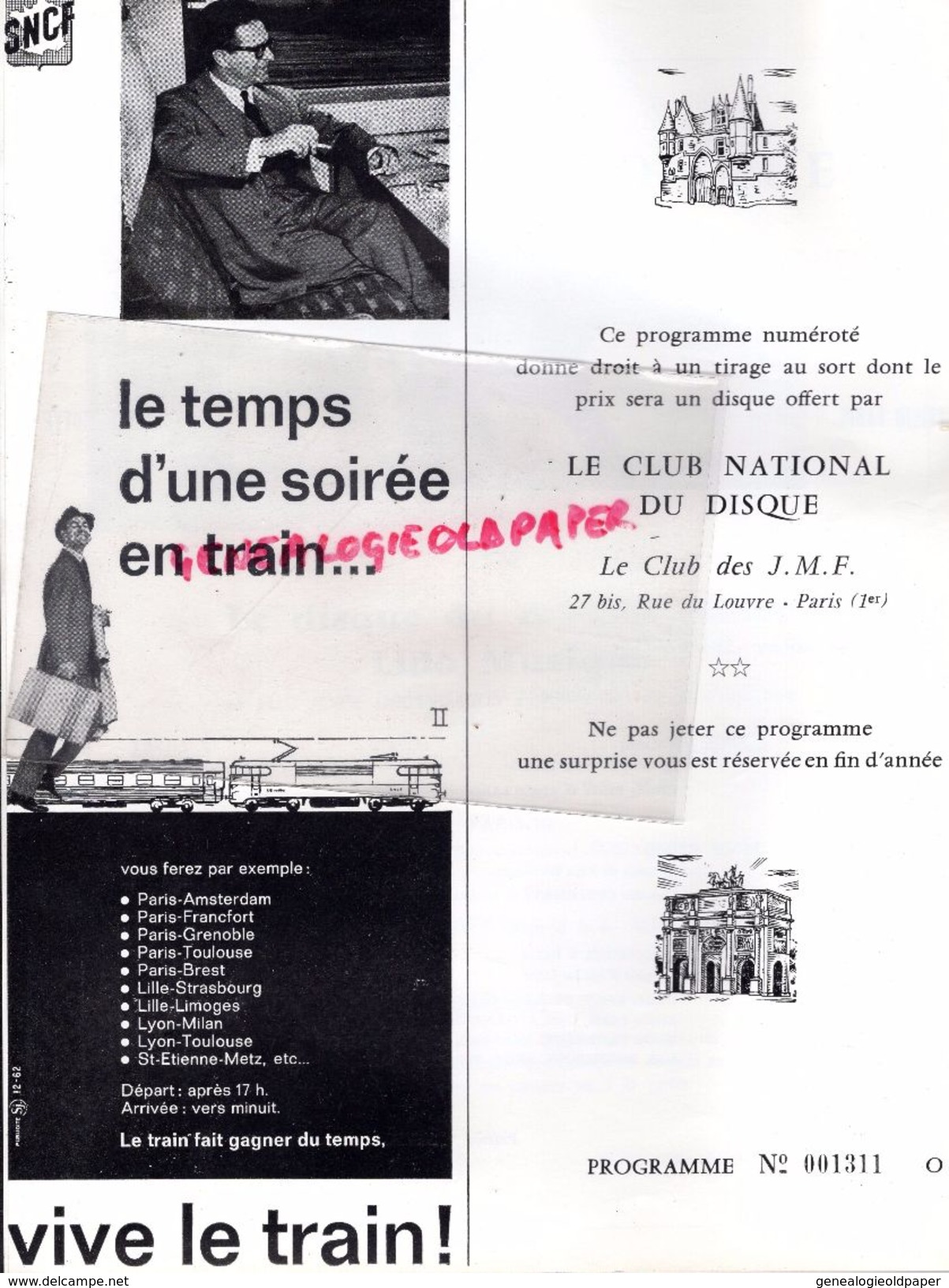 75- PARIS- PROGRAMME SALLE PLEYEL- 1962- FOLKLORE DANSE-ATTILIO LABIS-DANSEUR ETOILE OPERA-ANTOINE GOLEA-CLAUDE BESSY