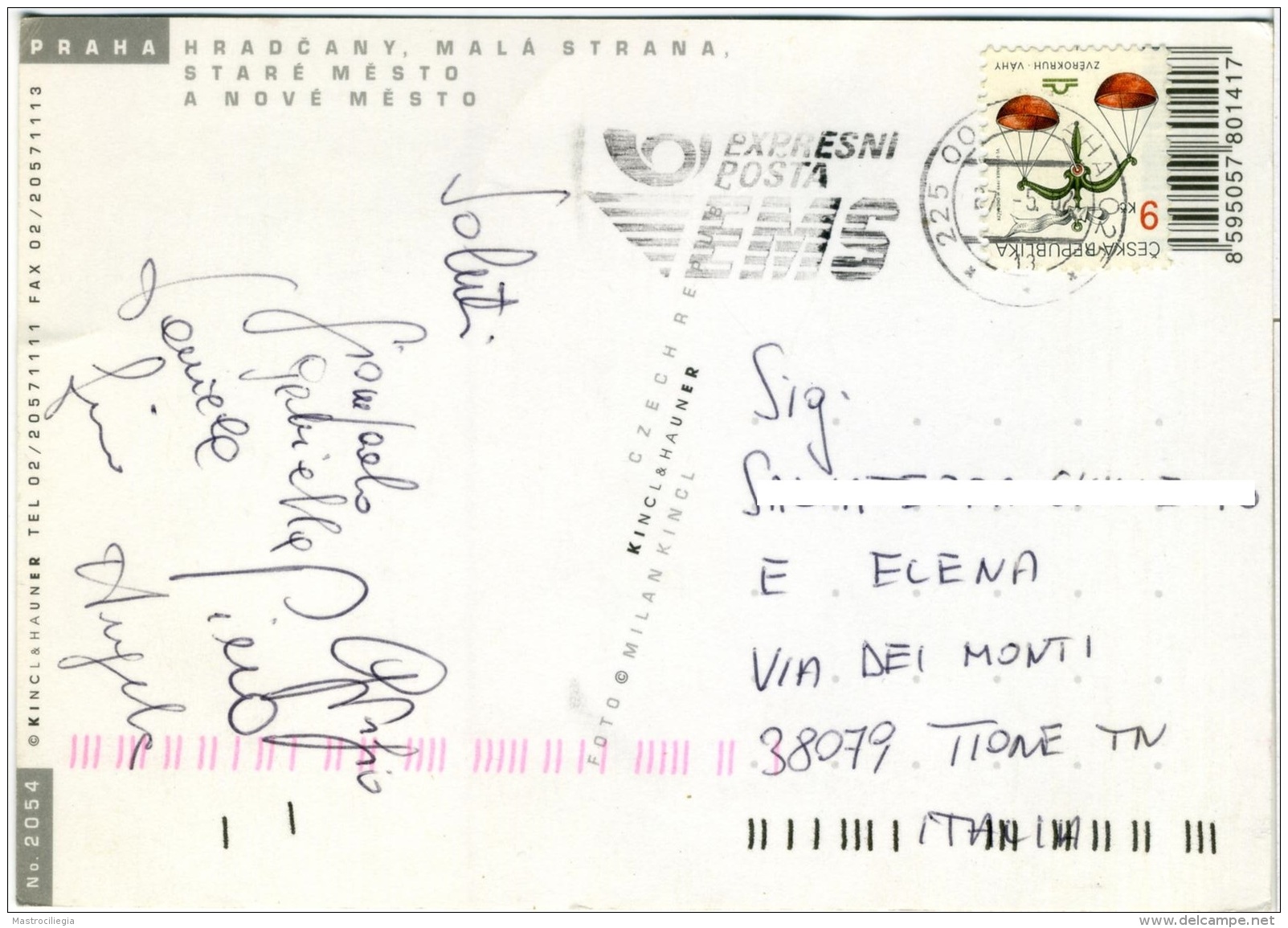 CZECH REPUBLIKA  PRAHA  Postcard  Used Stamp - Tchéquie