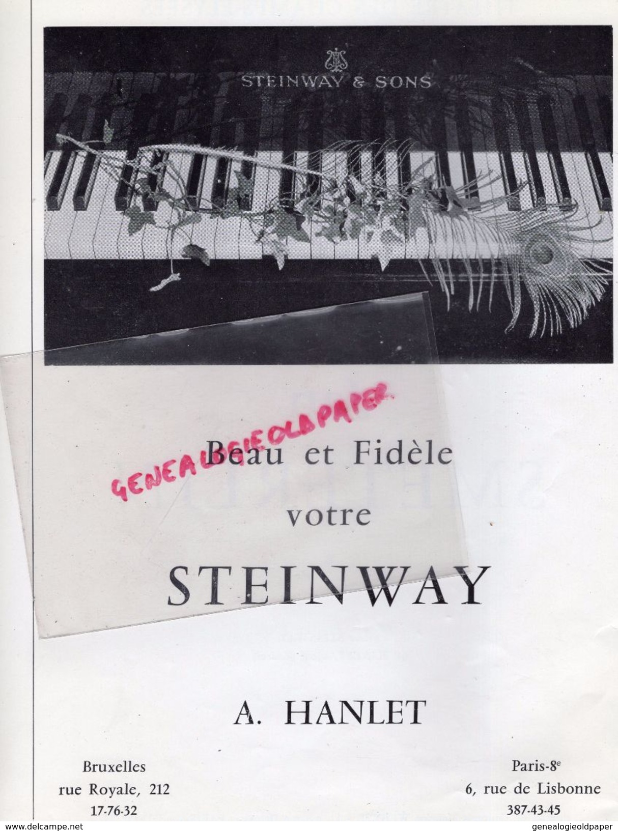 75- PARIS-PROGRAMME THEATRE CHAMPS ELYSEES-9-10-1964-RECITAL CHOPIN -JAN SMETERLINPIANO STEINWAY-SABENA BELGIAN AIRLINES - Programma's