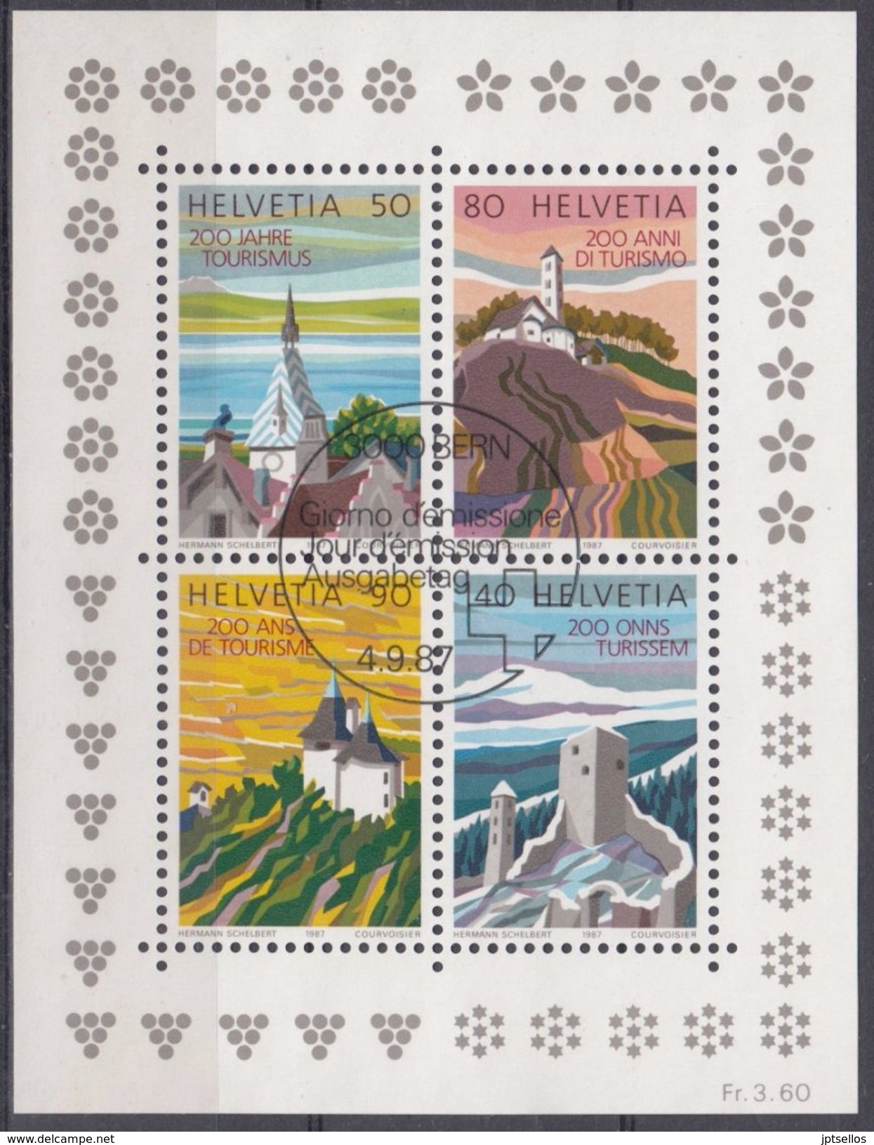 SUIZA 1987 HB-25 USADO PRIMER DIA - Blocks & Sheetlets & Panes