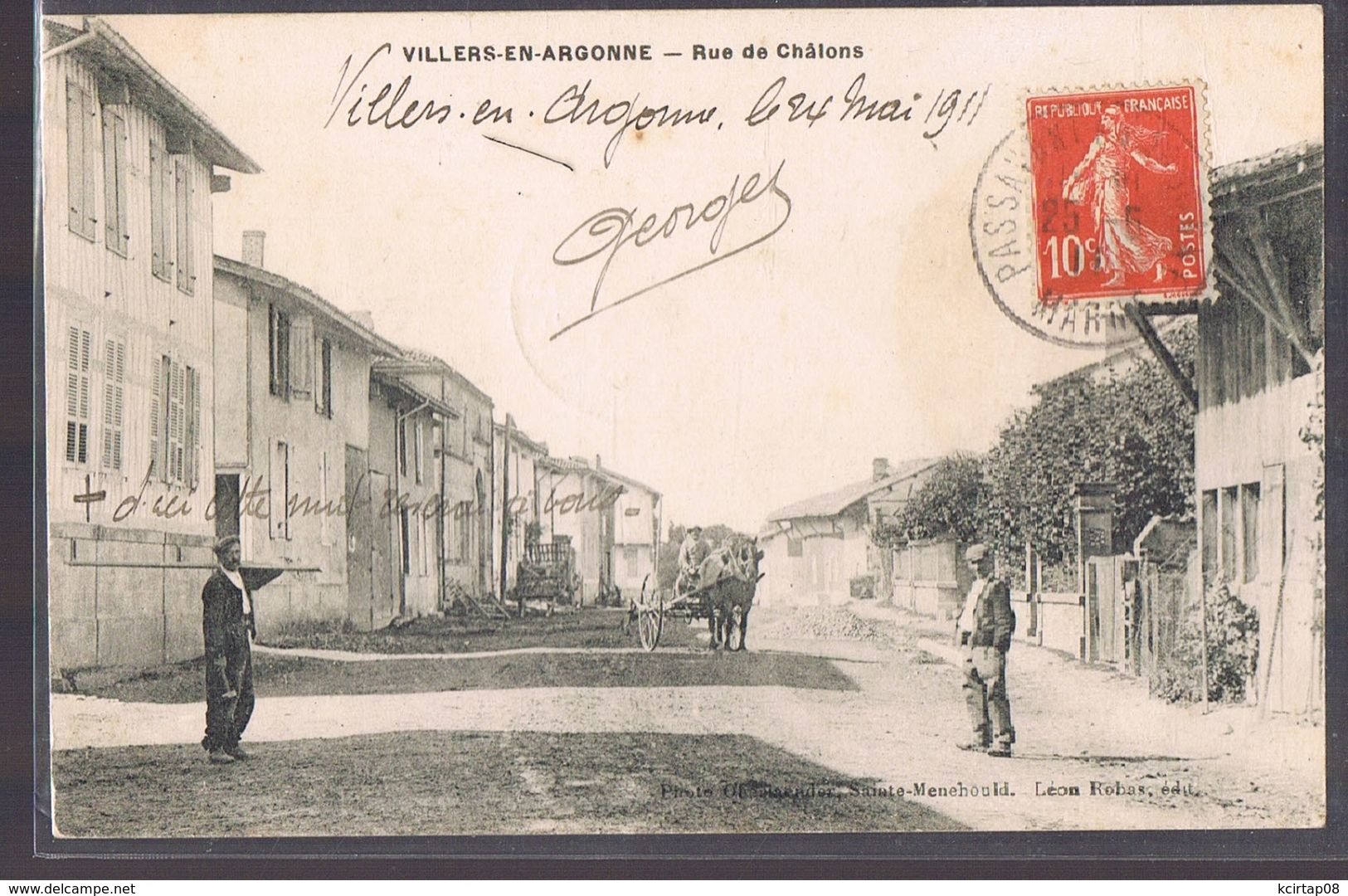 VILLERS - EN - ARGONNE . Rue De Châlons . Rare . - Autres & Non Classés